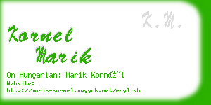 kornel marik business card